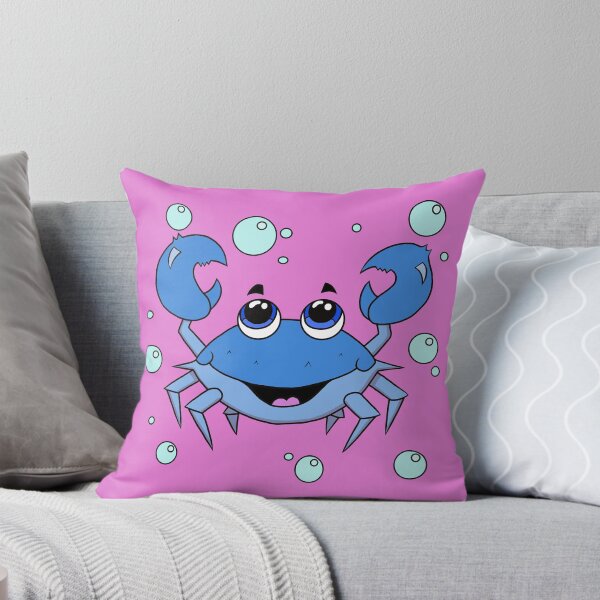 Item preview, Cute Kawaii Blue Crab with Big Eyes - Happy Ocean Cozy Critter Cartoon designed and sold by CozyCritters8.