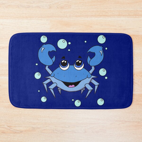 Item preview, Cute Kawaii Blue Crab with Big Eyes - Happy Ocean Cozy Critter Cartoon designed and sold by CozyCritters8.