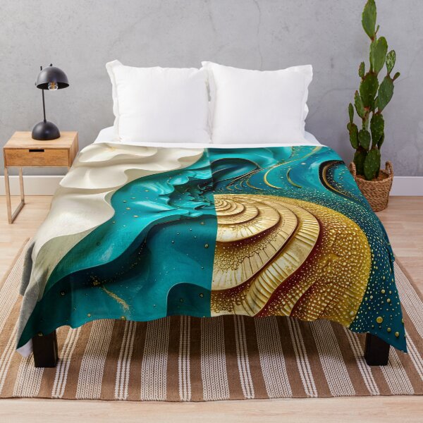 Item preview, Ocean Turquoise and Alabaster Ribbon Vortex designed and sold by Vicky Brago-Mitchell®.