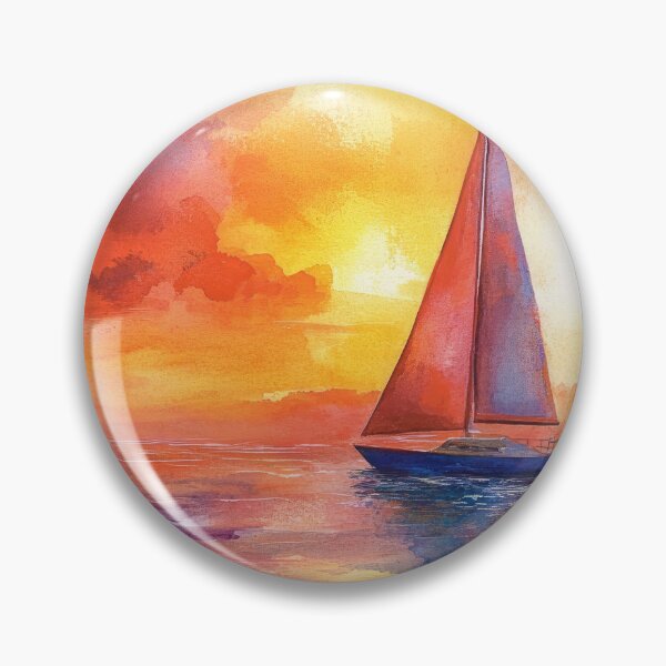 Item preview, Sailboat On The Lake Surrounded By Colorful Sunset designed and sold by DEC02.