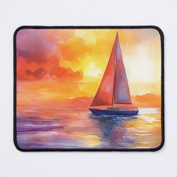 Item preview, Sailboat On The Lake Surrounded By Colorful Sunset designed and sold by DEC02.