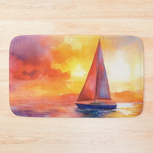 Item preview, Sailboat On The Lake Surrounded By Colorful Sunset designed and sold by DEC02.