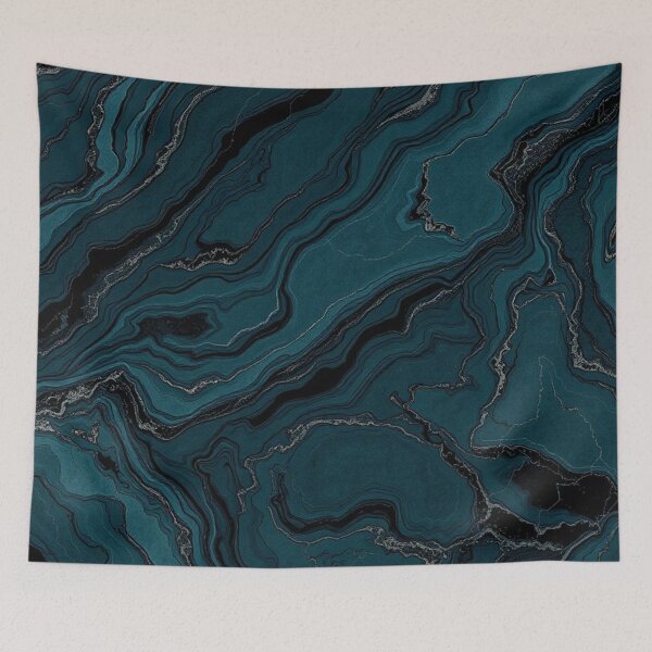 Item preview, Teal White Fluid Marble Abstract designed and sold by IntelliMindDesigns.