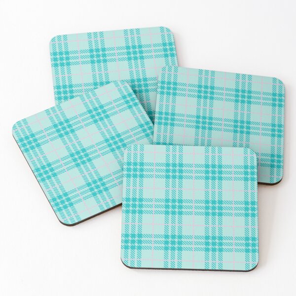 Item preview, Cute Aqua Turquoise and Pastel Pink Plaid Pattern | Y2K Girly Tartan Aesthetic designed and sold by BrontesWhimsyStore.