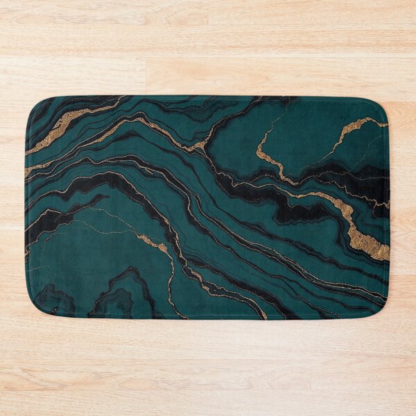 Item preview, Dark Teal Gold Vein Marble designed and sold by IntelliMindDesigns.