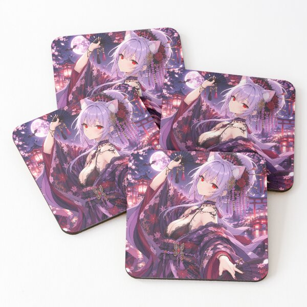 Item preview, Gothic Anime Cat Girl - Vampire Kimono and Full Moon designed and sold by Revyra Design .