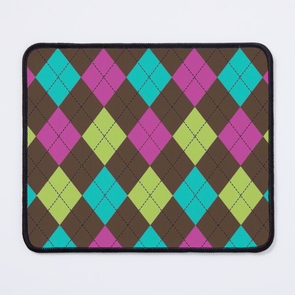 Item preview, Y2K Preppy Argyle Pattern | Colorful Pink, Teal, Lime & Brown Argyle Aesthetic designed and sold by BrontesWhimsyStore.