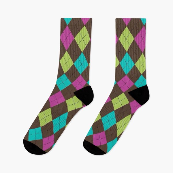 Item preview, Y2K Preppy Argyle Pattern | Colorful Pink, Teal, Lime & Brown Argyle Aesthetic designed and sold by BrontesWhimsyStore.