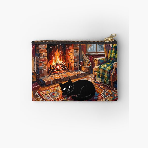 Item preview, Cozy Fireplace & Black Cat Silhouette Matisse Style Wall Art designed and sold by DuckOddity.
