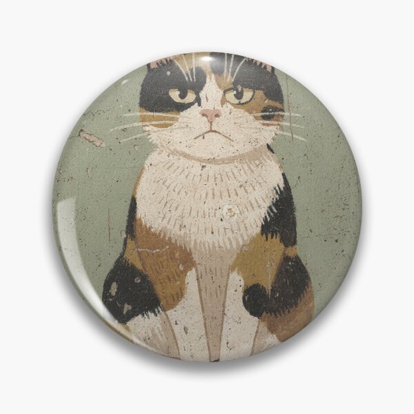Item preview, Professionally Unimpressed (Grumpy Calico Folk Cat) designed and sold by PictorialWhimsy.