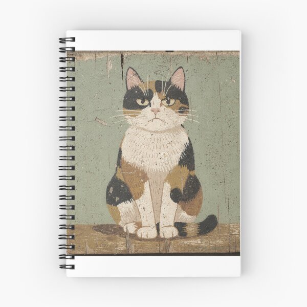Item preview, Professionally Unimpressed (Grumpy Calico Folk Cat) designed and sold by PictorialWhimsy.
