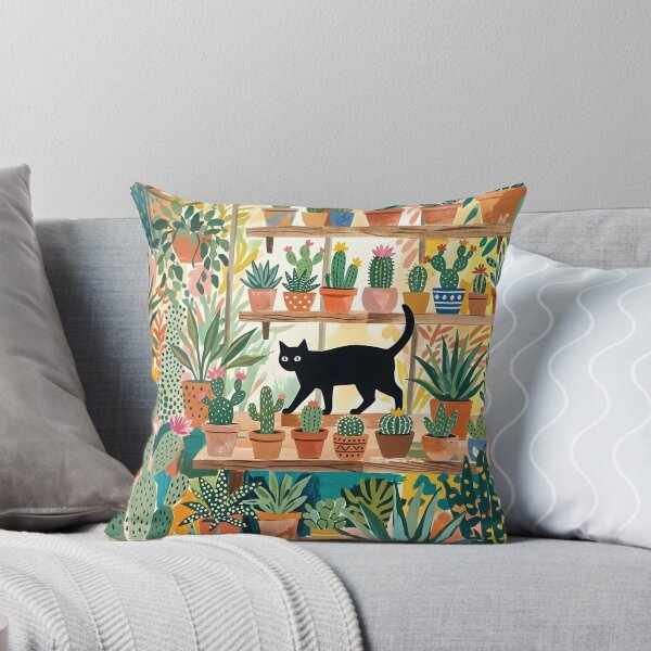 Item preview, Succulent Shelf & Black Cat Silhouette Matisse Style Print designed and sold by DuckOddity.