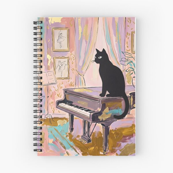 Item preview, Grand Piano & Black Cat Silhouette Matisse Style Art Print designed and sold by DuckOddity.
