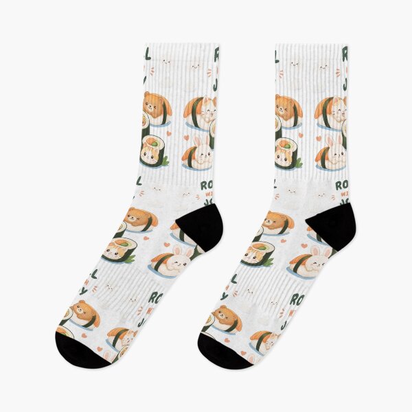 Item preview, Cute Kawaii Sushi Family Seamless Pattern designed and sold by NuviBees.