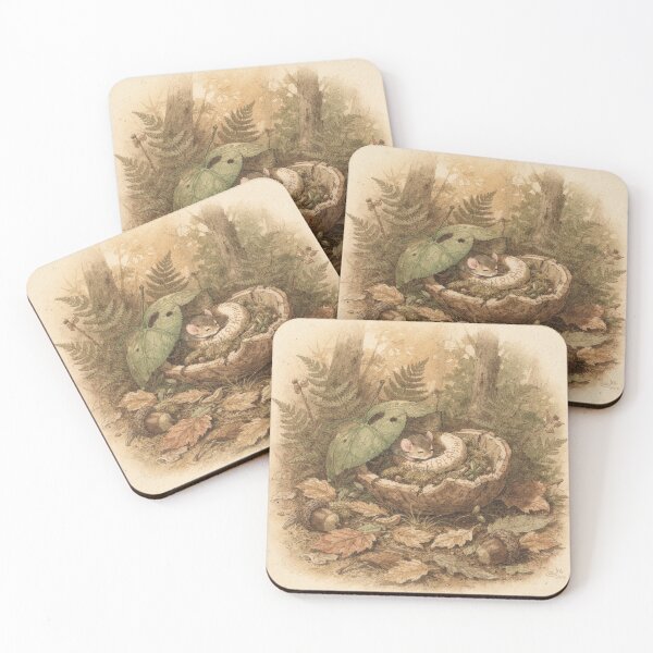 Item preview, The Sleepy Dormouse Tucked In A Walnut Shell designed and sold by PictorialWhimsy.