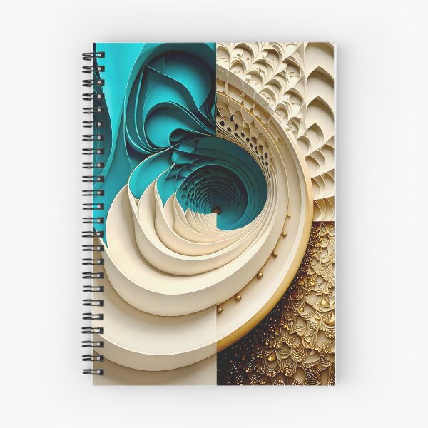 Item preview, Teal and Gold Caviar Bead Geometric Spiral designed and sold by Vicky Brago-Mitchell®.