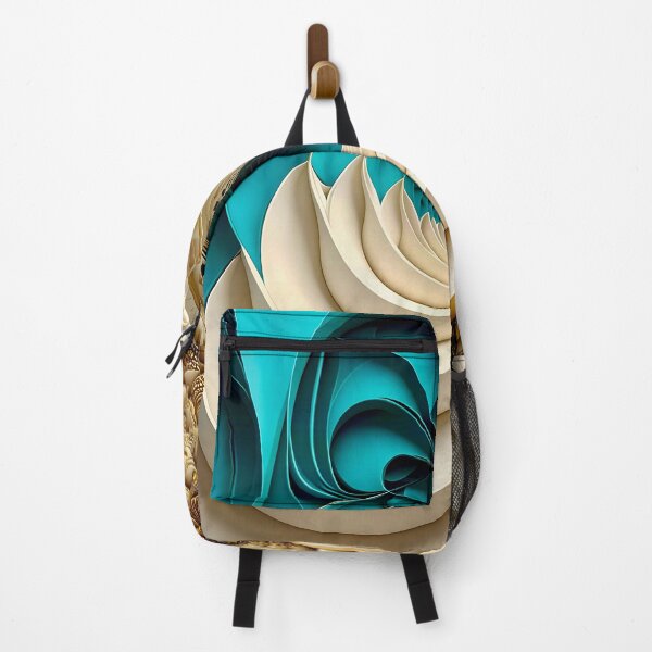 Item preview, Teal and Gold Caviar Bead Geometric Spiral designed and sold by Vicky Brago-Mitchell®.