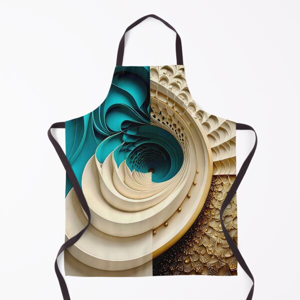 Item preview, Teal and Gold Caviar Bead Geometric Spiral designed and sold by Vicky Brago-Mitchell®.