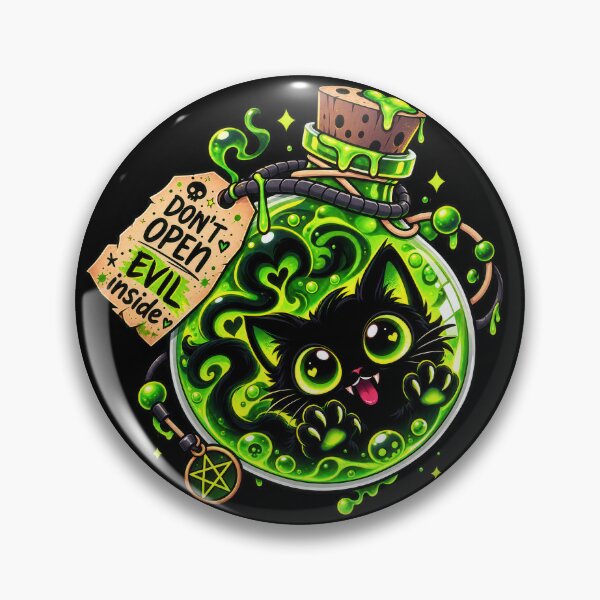 Item preview, Bottled Kittie Menace - Evil cute Black Cat - Aesthetic Design designed and sold by Just4Sinners.