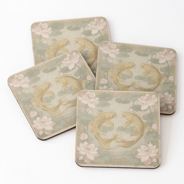 Item preview, Golden Koi And Lotus Art Nouveau Plate designed and sold by PictorialWhimsy.