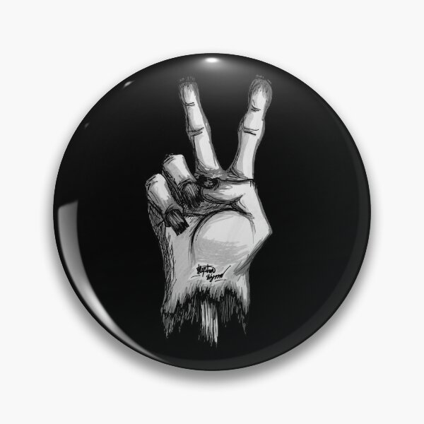 Item preview, Peace Sign Scar-E-Moji (Noir Monochrome Edition) designed and sold by Grimmlar.