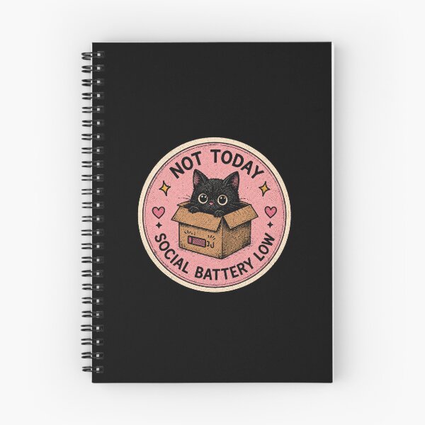 Item preview, Social Battery Introvert Black Cat designed and sold by etherumi.