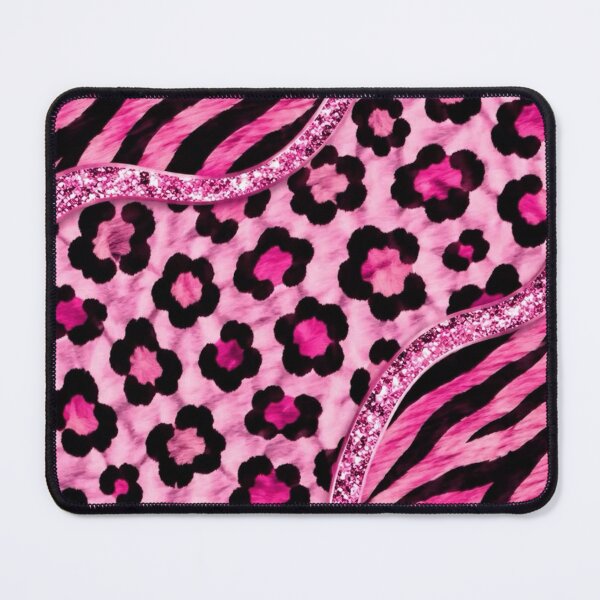 Item preview, Hot Pink Glitter Animal Print Collage | McBling Girly Y2K & Pink Scene Aesthetic designed and sold by BrontesWhimsyStore.