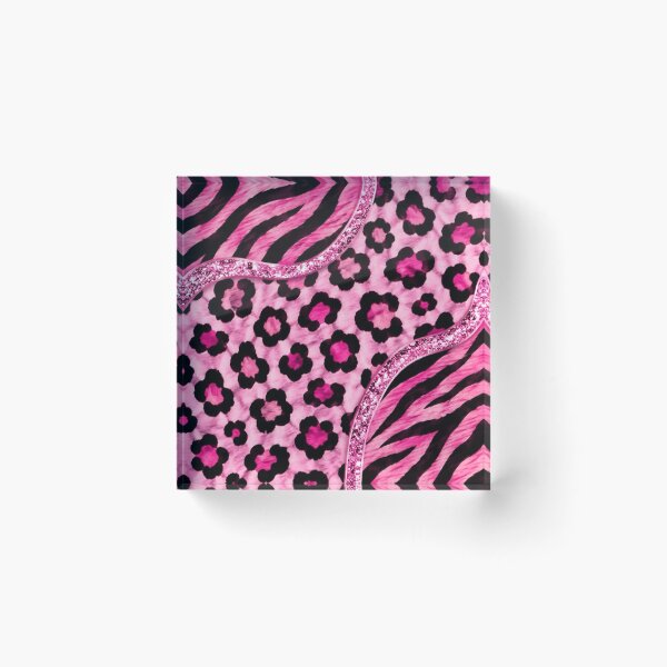 Item preview, Hot Pink Glitter Animal Print Collage | McBling Girly Y2K & Pink Scene Aesthetic designed and sold by BrontesWhimsyStore.