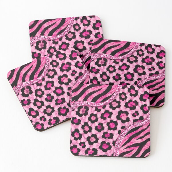 Item preview, Hot Pink Glitter Animal Print Collage | McBling Girly Y2K & Pink Scene Aesthetic designed and sold by BrontesWhimsyStore.