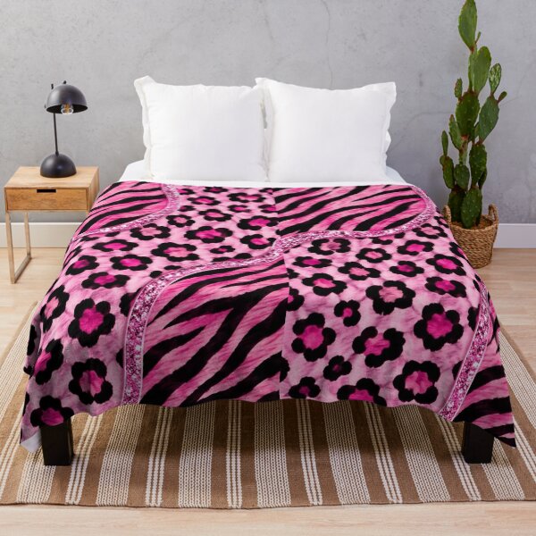 Item preview, Hot Pink Glitter Animal Print Collage | McBling Girly Y2K & Pink Scene Aesthetic designed and sold by BrontesWhimsyStore.