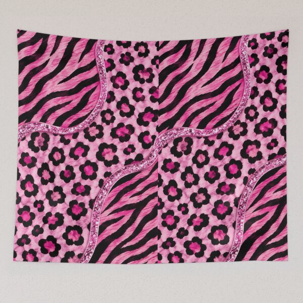 Item preview, Hot Pink Glitter Animal Print Collage | McBling Girly Y2K & Pink Scene Aesthetic designed and sold by BrontesWhimsyStore.
