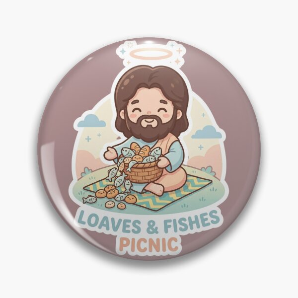 Item preview, Loaves And Fishes Picnic Cute Kawaii Jesus Miracle designed and sold by Artemis & Woven Collective.