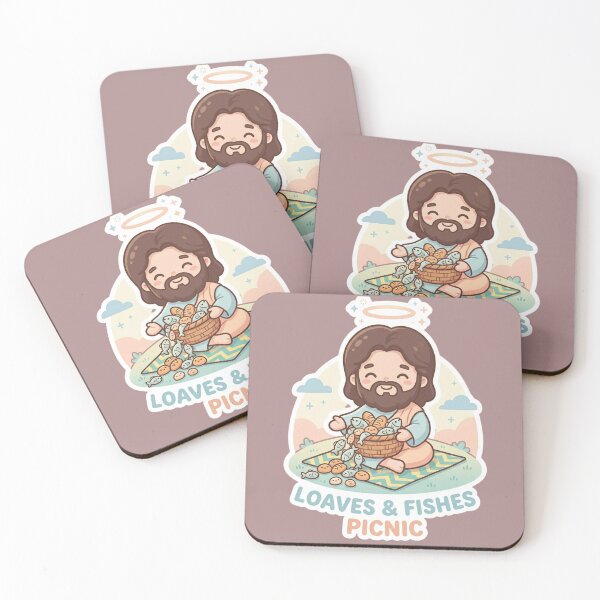 Item preview, Loaves And Fishes Picnic Cute Kawaii Jesus Miracle designed and sold by Artemis & Woven Collective.