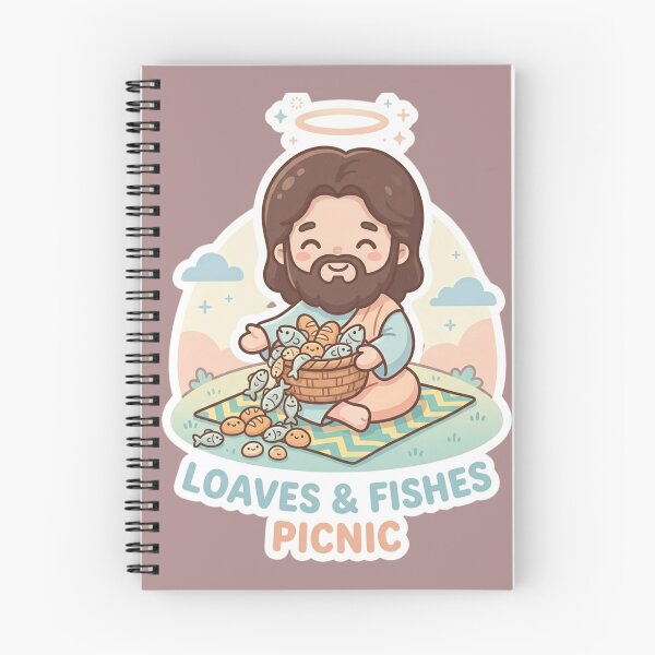 Item preview, Loaves And Fishes Picnic Cute Kawaii Jesus Miracle designed and sold by Artemis & Woven Collective.