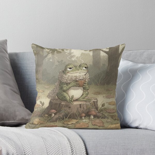 Item preview, Monday Frog Needs Acorn Coffee (Cozy Cottagecore Frog) designed and sold by PictorialWhimsy.