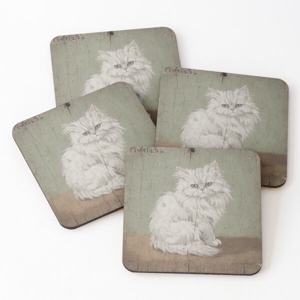 Item preview, The Disapproval Is Mutual (White Persian Folk Cat) designed and sold by PictorialWhimsy.