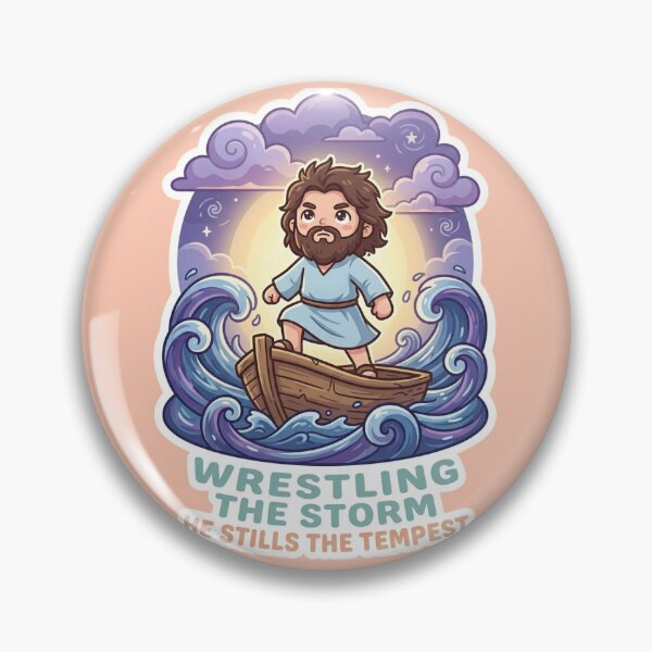 Item preview, Wrestling The Storm He Stills The Tempest Cute Jesus designed and sold by Artemis & Woven Collective.