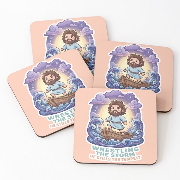 Item preview, Wrestling The Storm He Stills The Tempest Cute Jesus designed and sold by Artemis & Woven Collective.