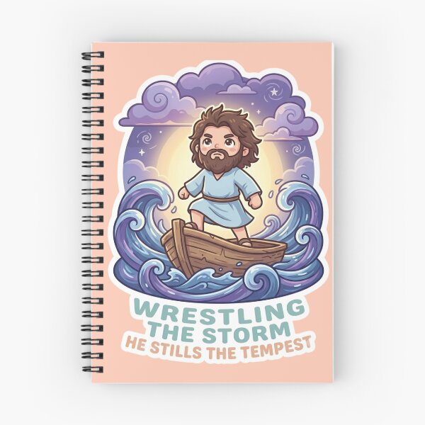 Item preview, Wrestling The Storm He Stills The Tempest Cute Jesus designed and sold by Artemis & Woven Collective.
