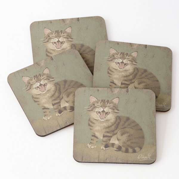 Item preview, Emotionally Unavailable Until Noon (Yawning Tabby) designed and sold by PictorialWhimsy.