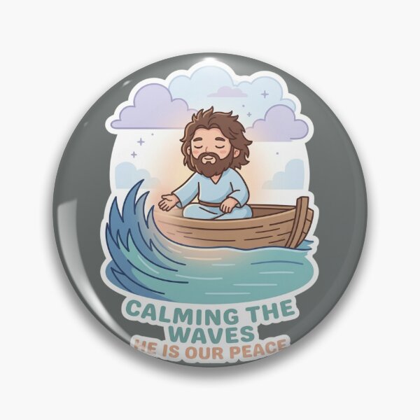 Item preview, Calming The Waves He Is Our Peace Chibi Jesus Sticker designed and sold by Artemis & Woven Collective.