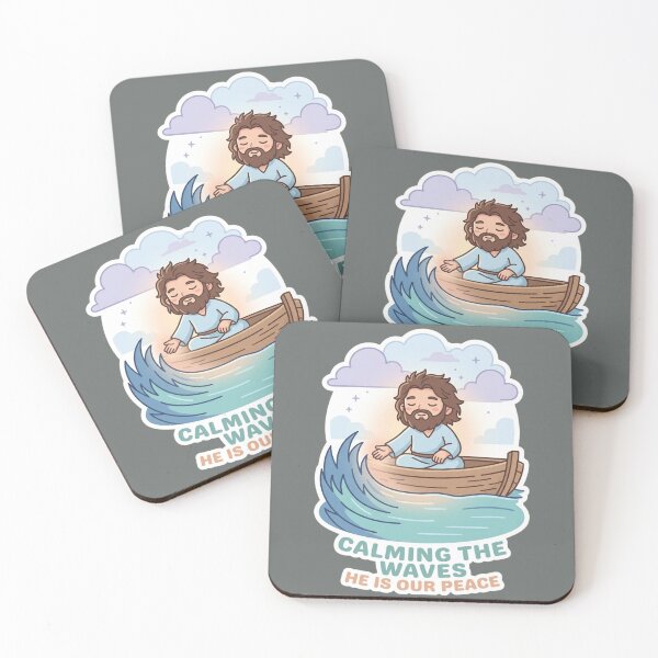 Item preview, Calming The Waves He Is Our Peace Chibi Jesus Sticker designed and sold by Artemis & Woven Collective.