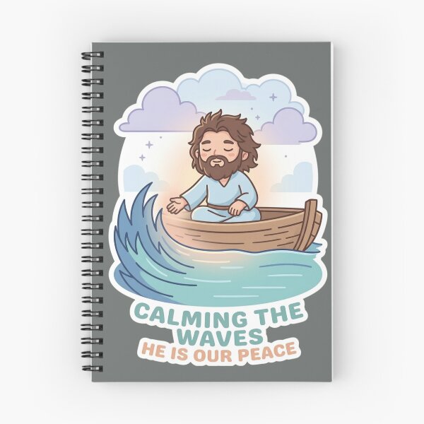 Item preview, Calming The Waves He Is Our Peace Chibi Jesus Sticker designed and sold by Artemis & Woven Collective.