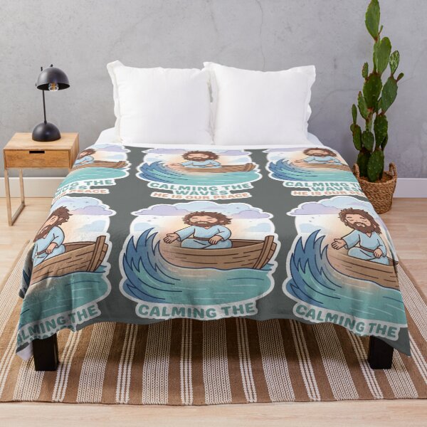 Item preview, Calming The Waves He Is Our Peace Chibi Jesus Sticker designed and sold by Artemis & Woven Collective.