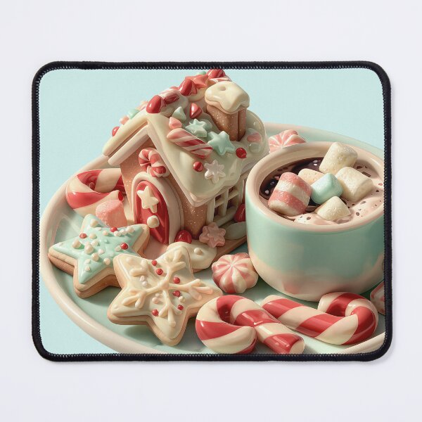 Item preview, Cozy Pastel Gingerbread House and Hot Chocolate designed and sold by colorful-white.