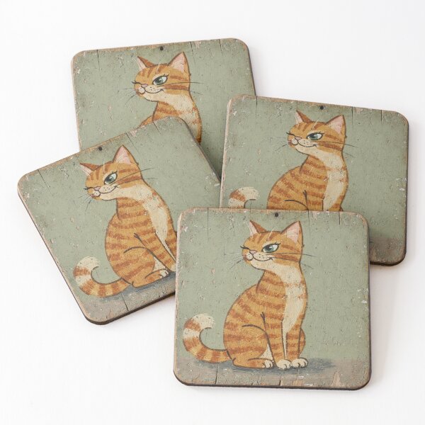 Item preview, Certified Menace (Smug Orange Tabby Folk Cat) designed and sold by PictorialWhimsy.