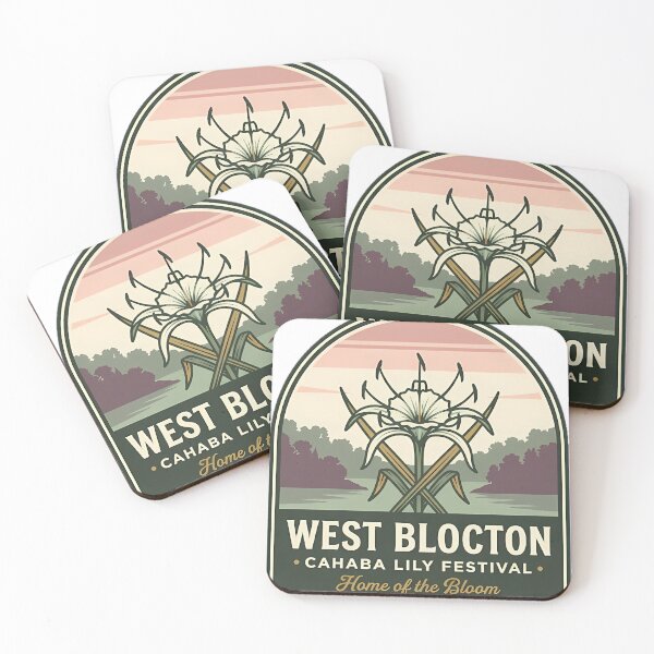 Item preview, West Blocton Cahaba Lily Festival Vintage Badge Sticker designed and sold by DetourDgn.