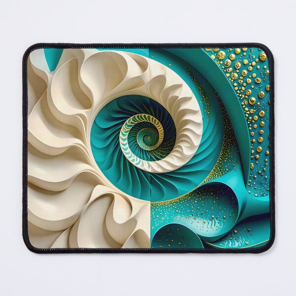Item preview, Ocean Turquoise and Alabaster Ribbon Vortex designed and sold by Vicky Brago-Mitchell®.