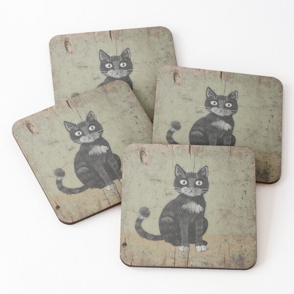 Item preview, Startled By My Own Existence (Wide-Eyed Black Cat) designed and sold by PictorialWhimsy.