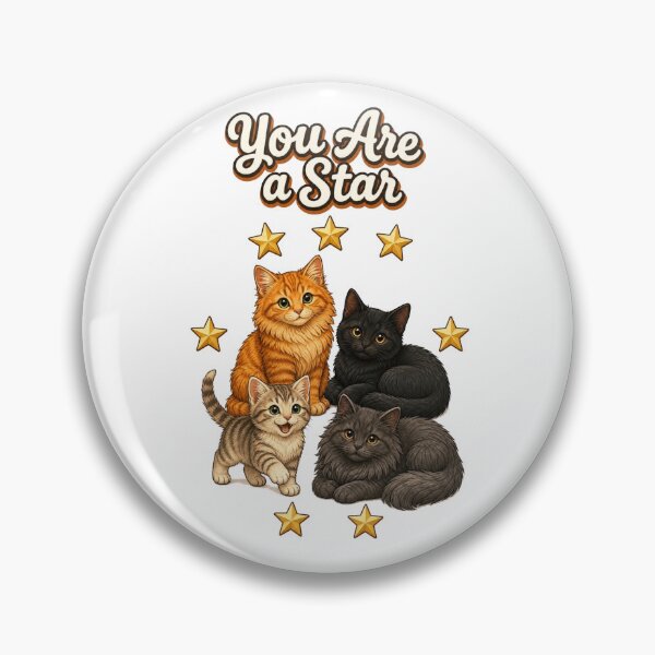 Item preview, You Are a Star – Cute Cat & 7 Stars Cottagecore Design designed and sold by Cartoon art with a purpose ❤️ Supporting Althea’s friends .